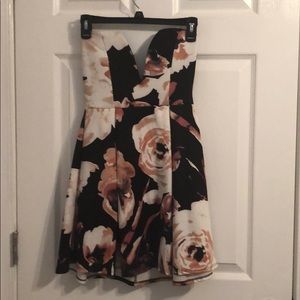 Strapless mini dress
